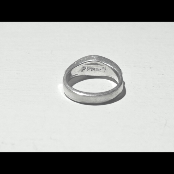 Sterling Silver Inlay White Lab Opal Band Ring - Picture 10 of 13